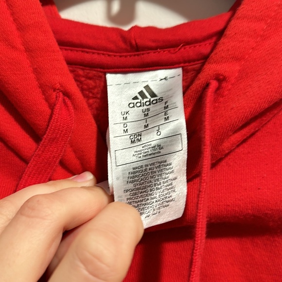 Adidas red hoodie kangaroo pocket size M - Picture 2 of 5